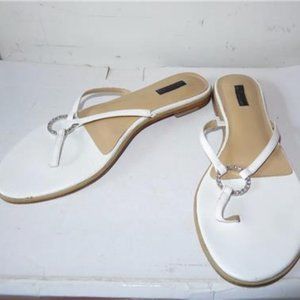 TAILOR NEW YORK WHITE SANDALS  RHINESTONES 8